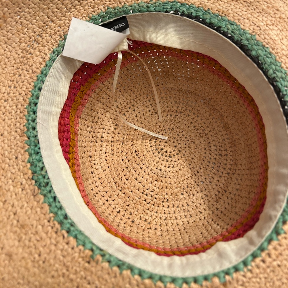 Tirabasso Raffia Rainbow Swirl Hat 🆕 - Picture 4 of 7